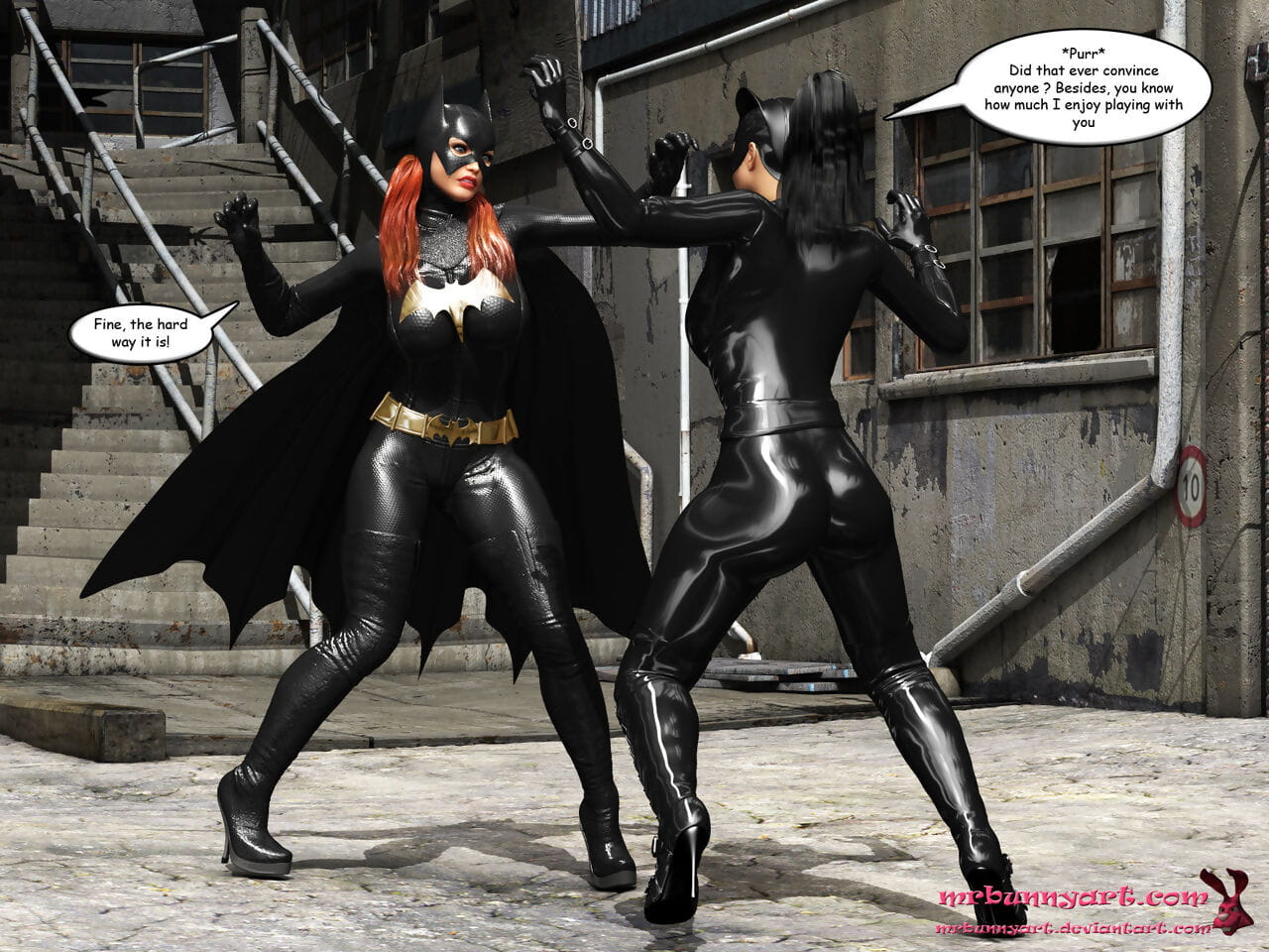 MrBunnyArt Batgirl vs Cain Batman English